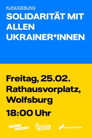 „Wir verurteilen die russische Aggression scharf und fordern nun schnelle Unterstützung für alle Ukrainer:innen”, sagt ein Bündnis aus Wolfsburger Jugendorganisationen.