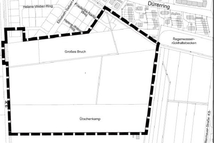 Auf diesem Gelände sollen die 150 neuen Eigenheime in Fredenberg-West entstehen.