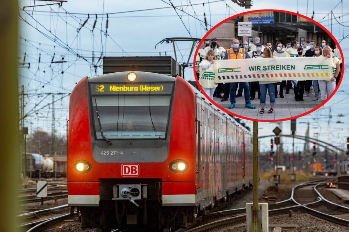 Streik der Deutschen Bahn in Niedersachsen: Streik der Lokführer dauert an.