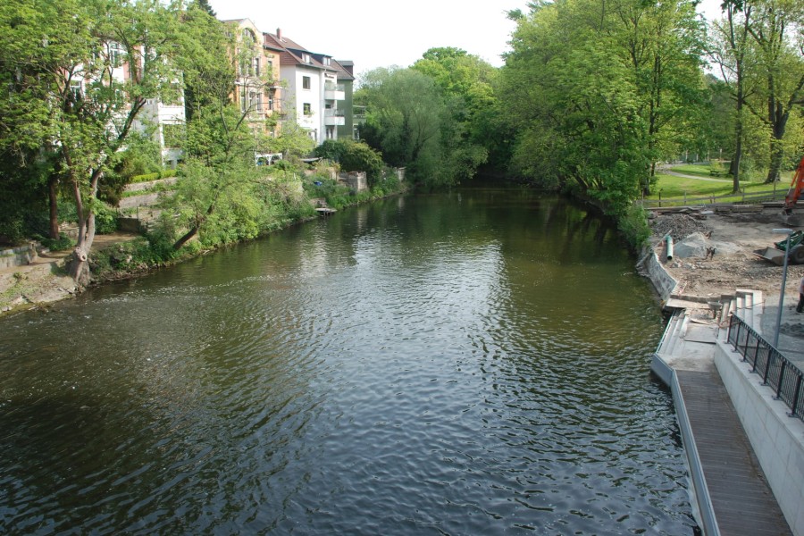 Einiges sieht noch nach Baustelle aus am Petriwehr in Braunschweig. 