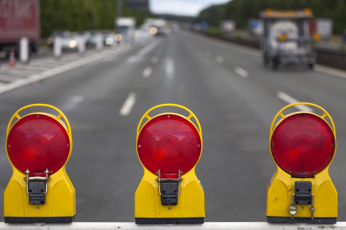 Baustelle auf Autobahn