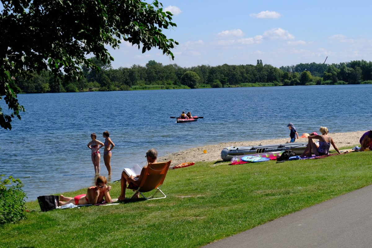 Der Allersee in Wolfsburg ist aktuell ein Fall fürs Labor. Warum er teilweise so rot ist, soll schnellstmöglich geklärt werden.