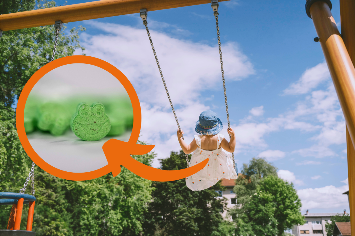 Werden Ecstasy-Pillen auf einem Spielplatz in Salzgitter-Bad verteilt? Die Polizei hat sich jetzt zu dem Gerücht geäußert. (Symbolbild/Montage)