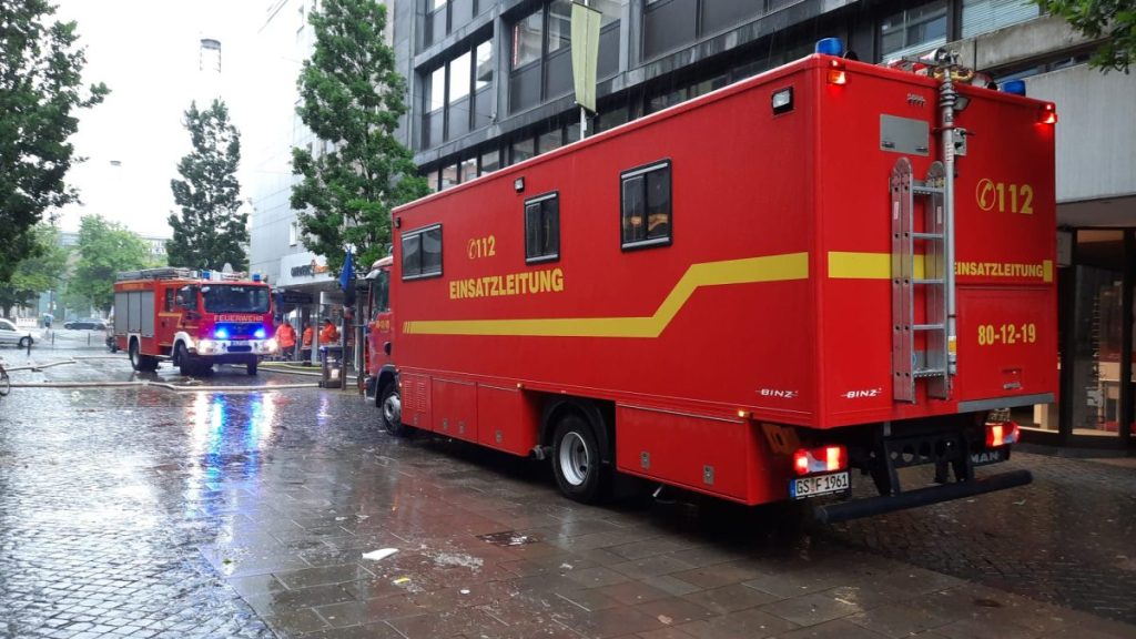 Feuerwehr in der Braunschweiger Innenstadadt