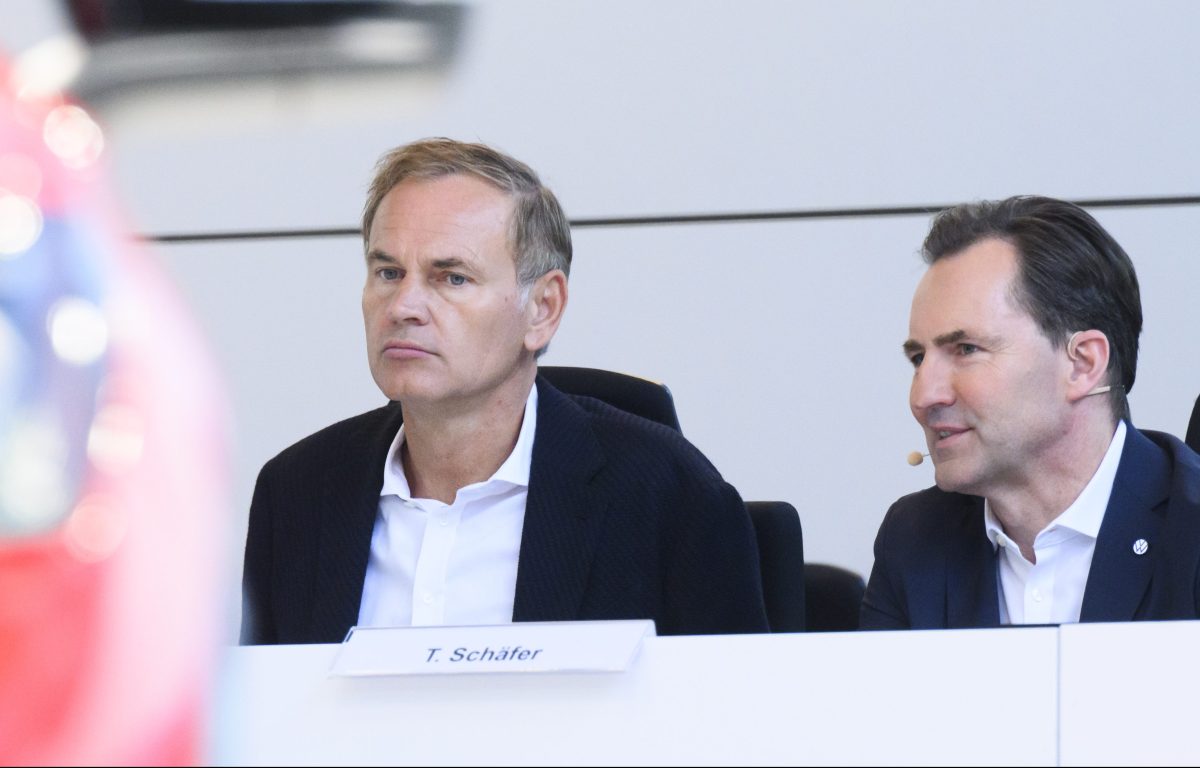 VW-Konzernchef Oliver Blume (Links) und Markenchef Thomas SchÃ¤fer hatten schon mal bessere Zeiten.