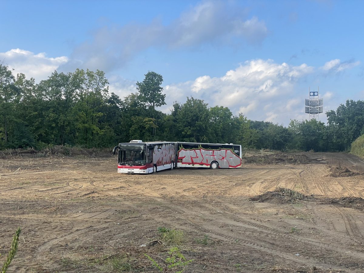 Ein Bus in Braunschweig sorgt aktuell für viele Fragezeichen. Er steht neben der Hansestraße. Ganz allein.